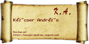 Kácser András névjegykártya