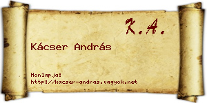 Kácser András névjegykártya